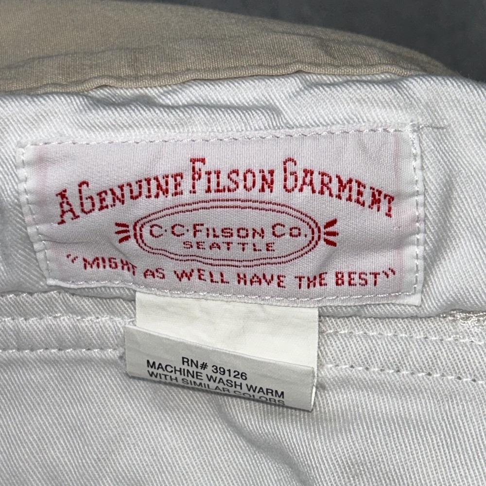 Filson Field Cargo Pants Men's 40x30 fits [38x28] Tan Canvas  Flap Pockets - Picture 6 of 11